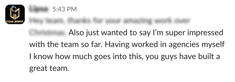 Client, after first delivery