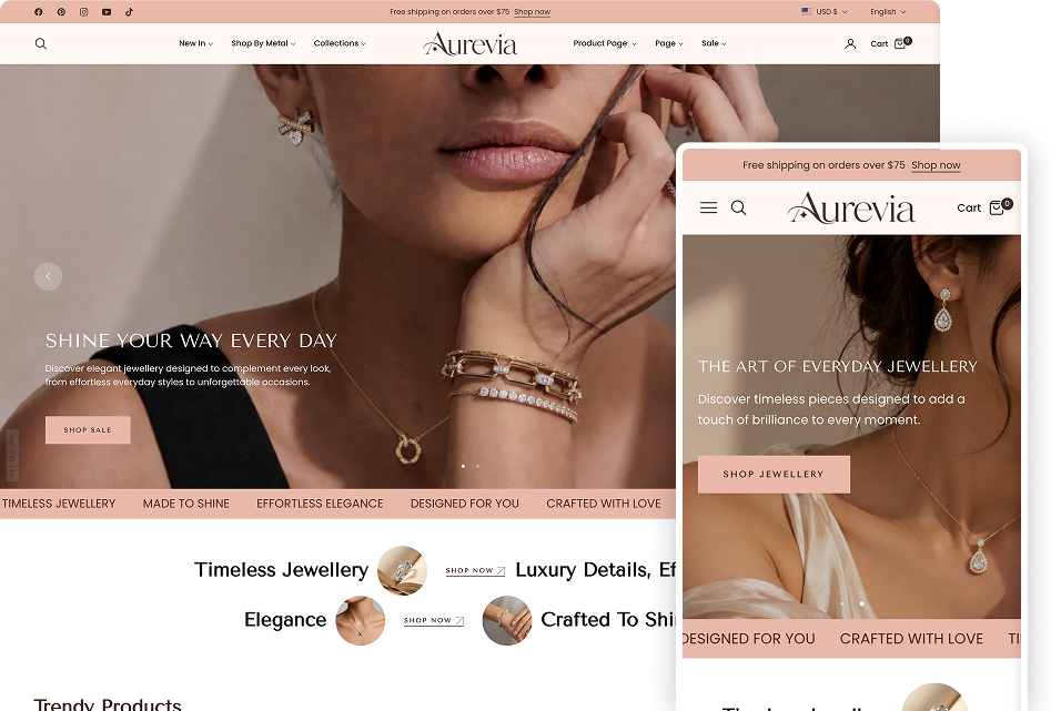 Best Shopify Jewelry Theme for Luxury Jewellery Brands | Shopify 2.0