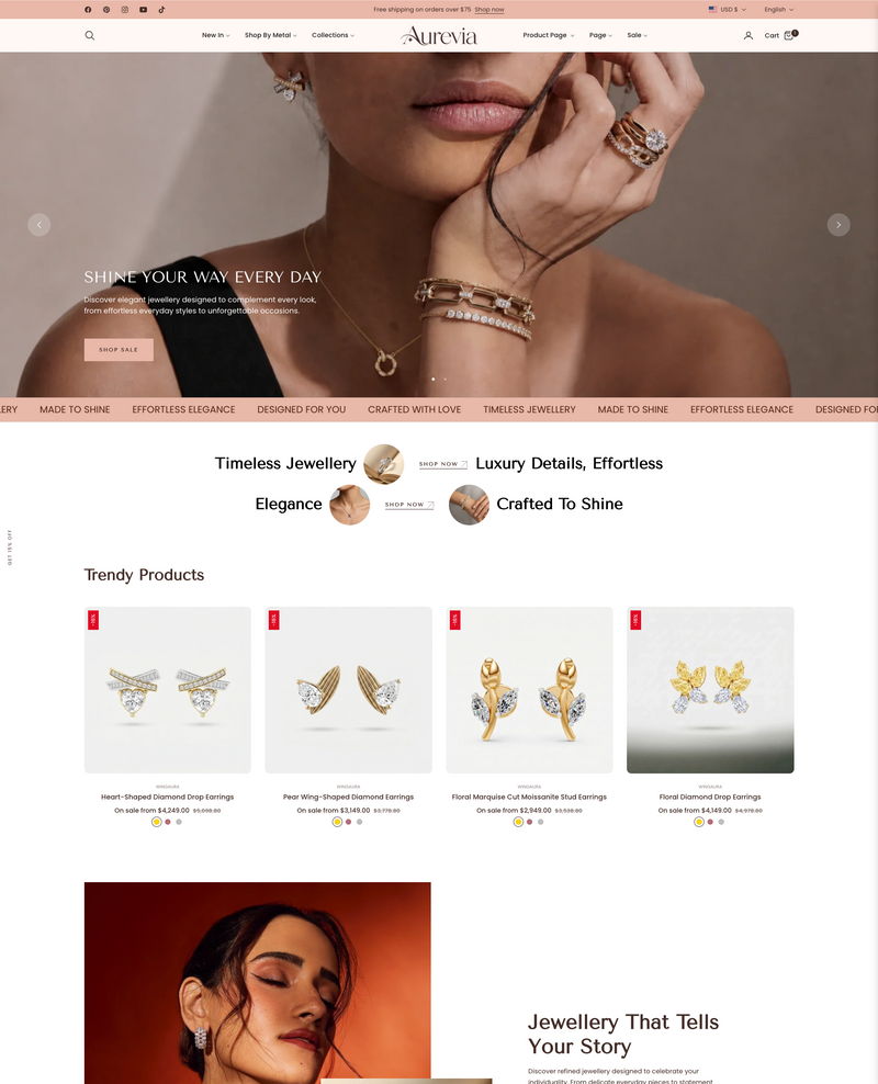 Best Shopify Jewelry Theme for Luxury Jewellery Brands | Shopify 2.0